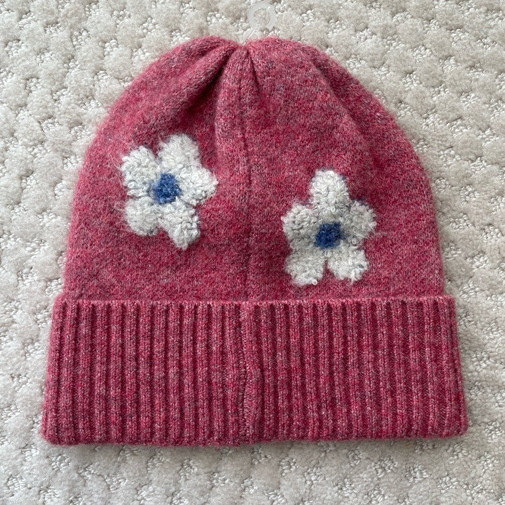 Urban Outfitters Flower Beanie Pink/Rose/White/Blue - Picture 2 of 6